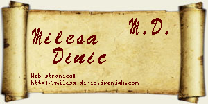 Milesa Dinić vizit kartica